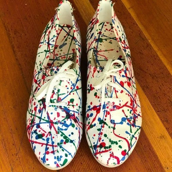 Tender tootsies paint splatter shoes, size 8 - Picture 1 of 4